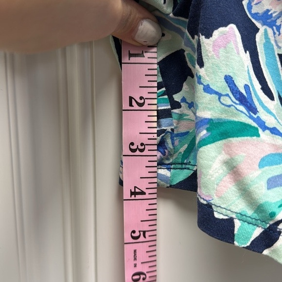 Lilly Pulitzer Blue Teal Calla Off The Shoulder Romper - Picture 12 of 14